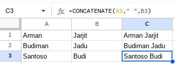 Contoh Concatenate